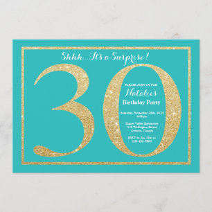 Invitation Étonnez le 30ème anniversaire Teal et les parties