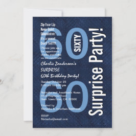Invitation ÉTONNEZ le bleu royal moderne R604 du soixantième