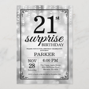 Invitation Étonnez les 21èmes parties scintillantes d'argent