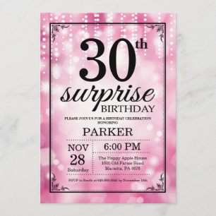 Invitation Étonnez les 30èmes parties scintillantes de rose