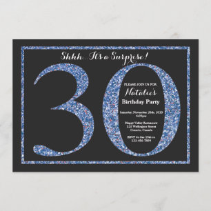 Invitation Étonnez les parties scintillantes bleues de la