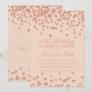 Invitation Étonnez les parties scintillantes roses d'or du
