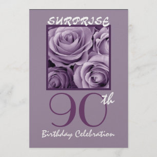 Invitation ÉTONNEZ les quatre-vingt-dixième roses de pourpre