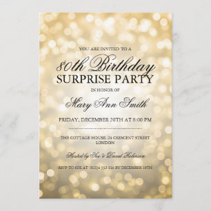 Invitation Étonnez les quatre-vingtième lumières de parties