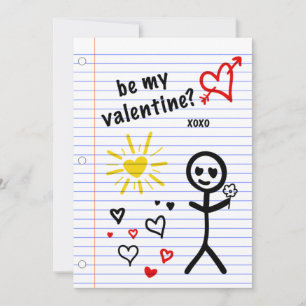 Invitation être mes croquis de papier carnet valentine