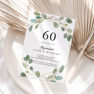 Invitation Eucalyptus 60e fête d'anniversaire