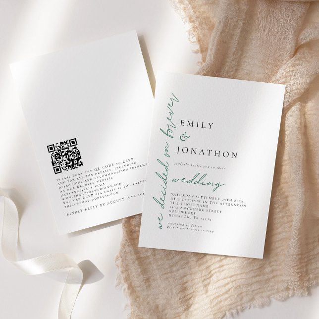 Invitation Eucalyptus a décidé sur Forever QR Code Mariage (Créateur téléchargé)