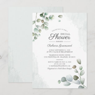 Invitation Eucalyptus Aquarelle Fête des mariées Succulente