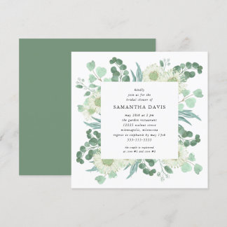 Invitation Eucalyptus Aquarelle Feuillage Fête des mariées fl