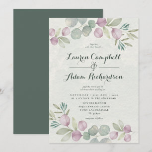 Invitation Eucalyptus Aquarelle Sage Green Mariage Invitatiat