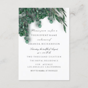 Invitation Eucalyptus Blanc Mariage Woodland Rustique