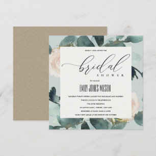 INVITATION EUCALYPTUS BLUSH ROSE GRAS FÊTE DES MARIÉES KRAFT
