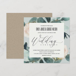 INVITATION EUCALYPTUS BLUSH ROSE GRAS KRAFT FOLIAGE MARIAGE