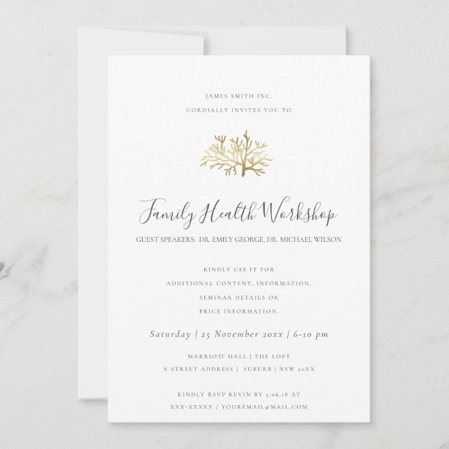 INVITATION EUCALYPTUS BLUSH ROSE KRAFT NOIR ATELIER ÉVÉNEMENT (Devant)