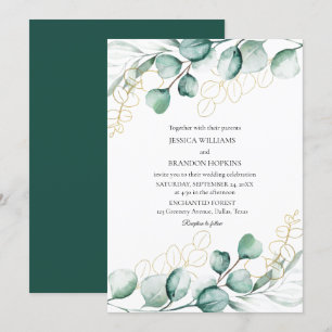 Invitation Eucalyptus botanique Rustique Mariage de verdure