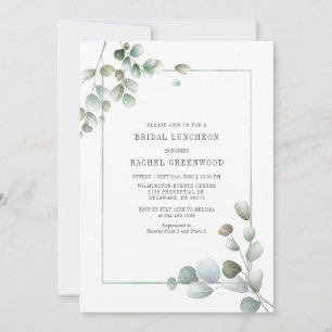 Invitation Eucalyptus Bridal Luncheon Aquarelle Succulent