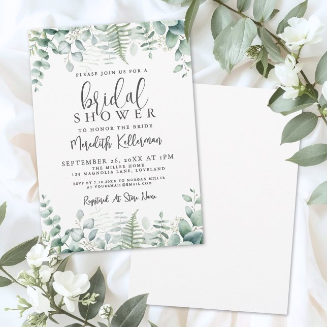 Invitation Eucalyptus Bridal Shower (Eucalyptus Greenery Bridal Shower Invitation)
