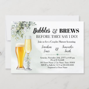 Invitation Eucalyptus bulles de verdure et brasse douche