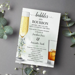 Invitation Eucalyptus bulles vertes Bourbon couples douche