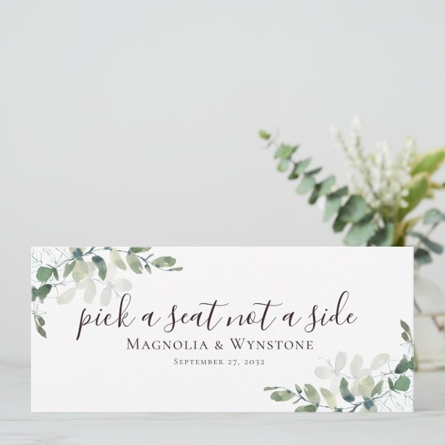 Invitation Eucalyptus Choisissez un Siège et non un Parti (Debout devant)