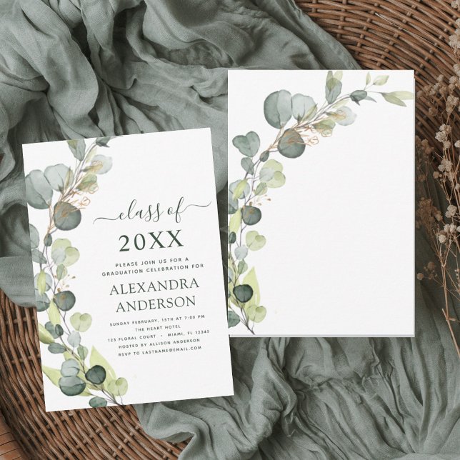 Invitation Eucalyptus Classe De Graduation De Verdure De 2023 (Créateur téléchargé)