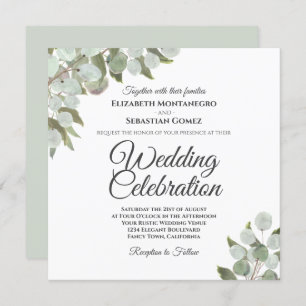 Invitation Eucalyptus Elégant mariage