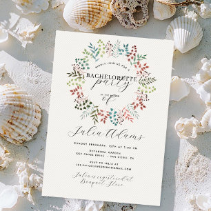 Invitation Eucalyptus Fall Leaf Wreath Bacheloration Party