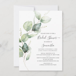 Invitation Eucalyptus Fête des mariées botanique verte