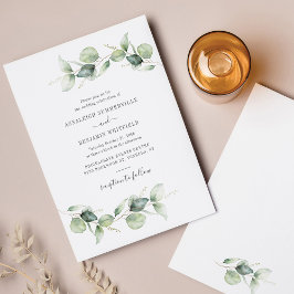 Invitation Eucalyptus Feuille Verdure Mariage rustique