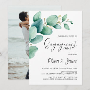 Invitation Eucalyptus Feuilles personnalisées