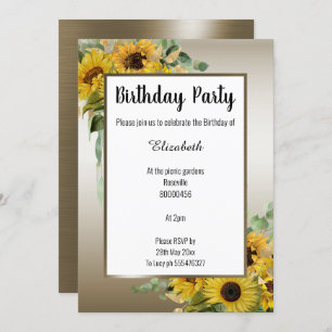 INVITATION EUCALYPTUS FLORAL BOTANIQUE BRONZE