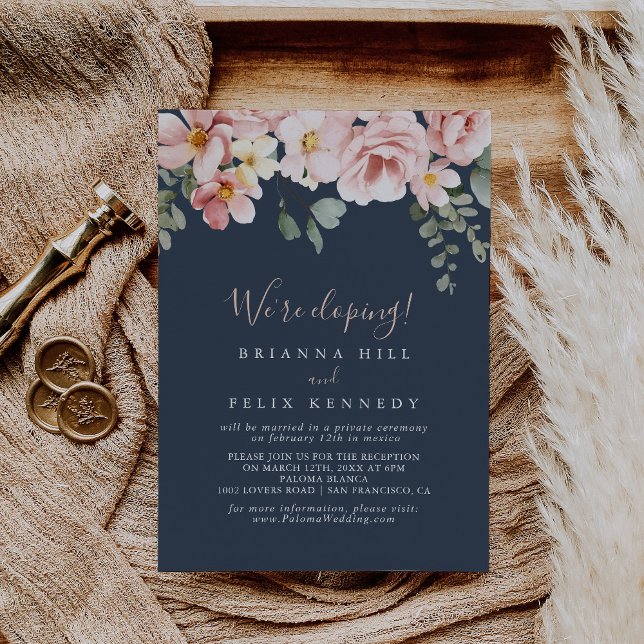 Invitation Eucalyptus Garden Rose Floral Elopement Réception (Créateur téléchargé)