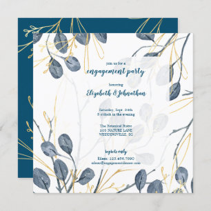 Invitation Eucalyptus Gold Aquarelle Jardin