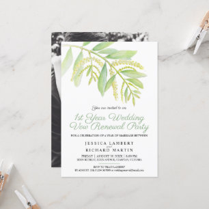 Invitation Eucalyptus green 1er voeu mariage