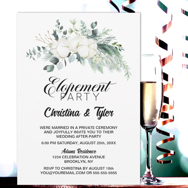 Invitation Eucalyptus Green Elopement Party (Créateur téléchargé)