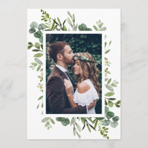 Invitation Eucalyptus Green Foliage Mariage Photo