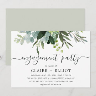 Invitation Eucalyptus Green Foliing Party