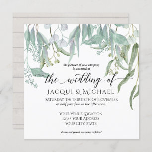 Invitation Eucalyptus Grove Rustic Winery Mariage de feuillag