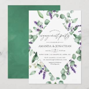 Invitation Eucalyptus Lavender Green Engagement Party