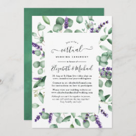 Invitation Eucalyptus Lavender Greenery Mariage virtuel