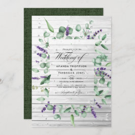 Invitation Eucalyptus Lavender Rustique Pays Mariage Dans
