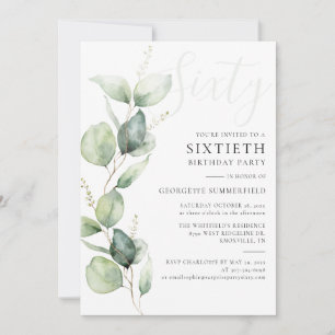 Invitation Eucalyptus Maman 60e anniversaire