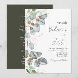 Invitation Eucalyptus Mariage tout en un