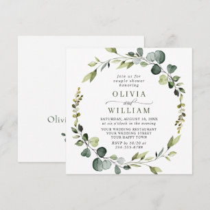 Invitation Eucalyptus moderne Wreath Frame COUPLE DOUCHE EN C