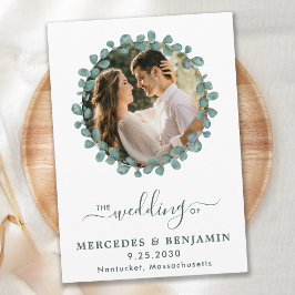 Invitation Eucalyptus Photo Greenery QR Code Mariage