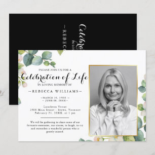 Invitation Eucalyptus Photo moderne Célébration de la vie