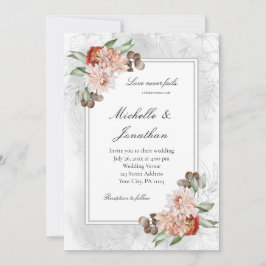Invitation Éucalyptus rose pâle Floral Mariage chrétien