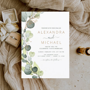 Invitation Eucalyptus Rustic Botanical Greenery Mariage