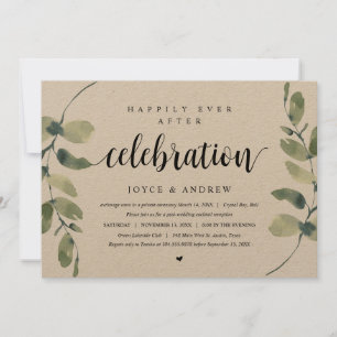 Invitation Eucalyptus Rustique, Célébration de Fuite de Maria