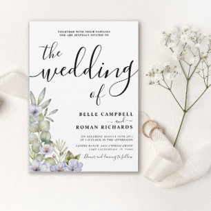 Invitation Eucalyptus rustique et Mariage Floral pourpre